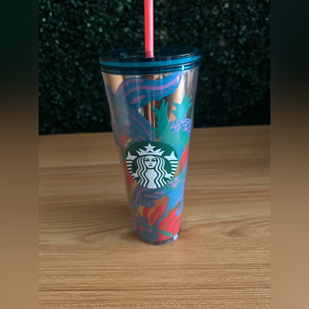 STARBUCKS Summer 2022 Forest Dream Aqua Terra Floral 24oz Tumbler Cold Cup